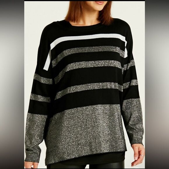 Planet By LaurenG Sweater Pima Cotton Glitter Girl Crewneck One size - Picture 1 of 15